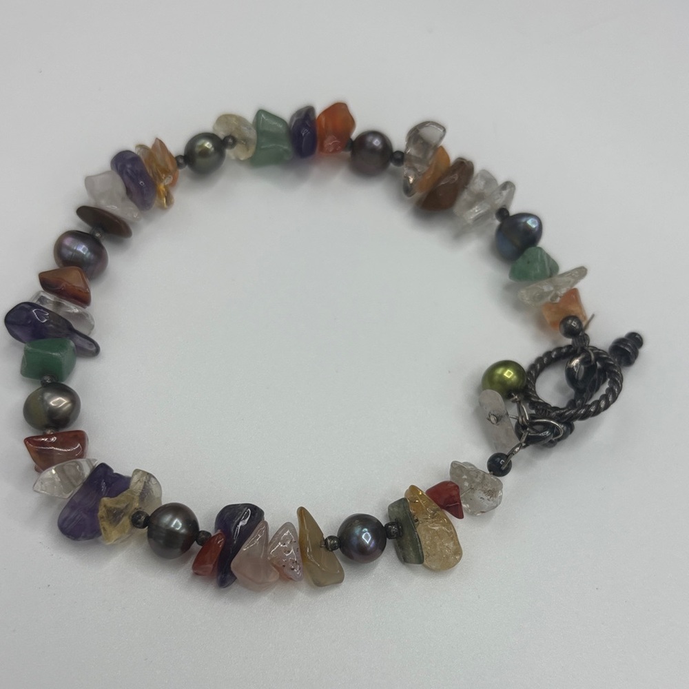 Multicolor Beaded & Pearl Bracelet